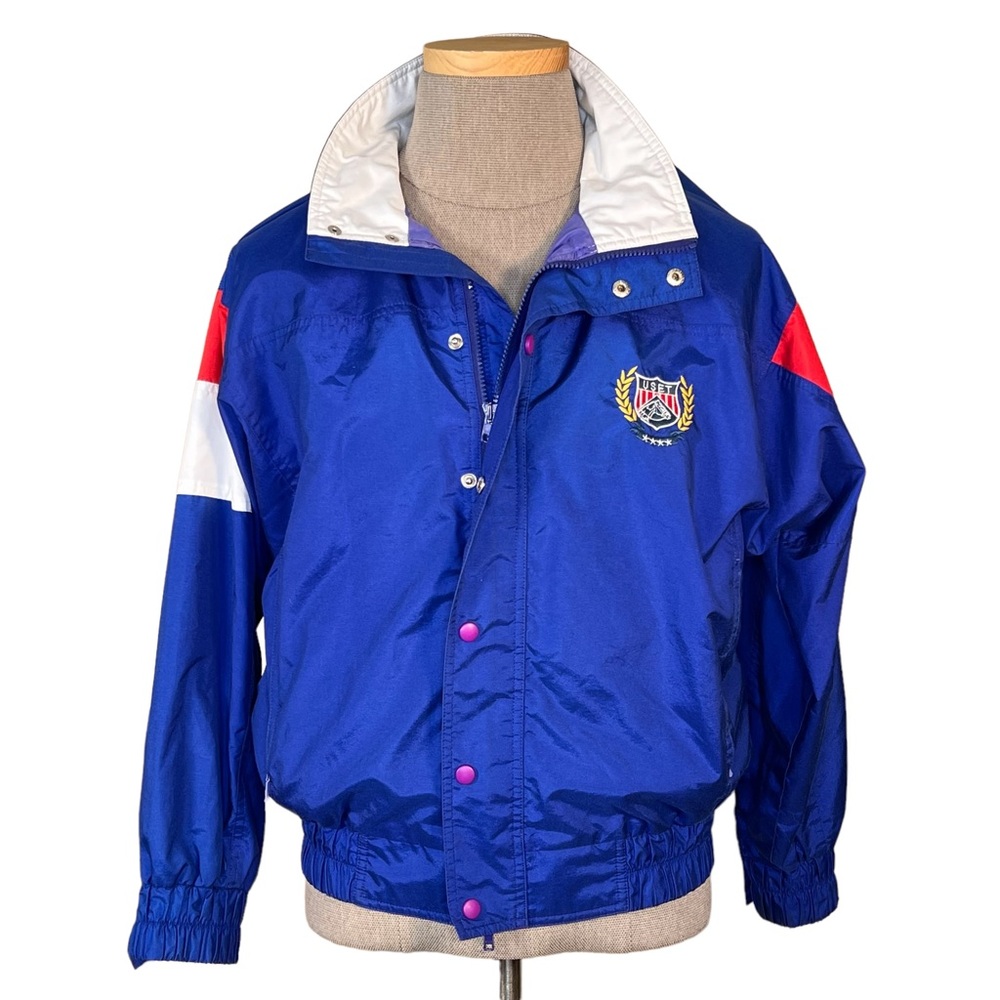 United States Equestrian Team Official Vintage Nylon Jacket Tagged XL Fits a L